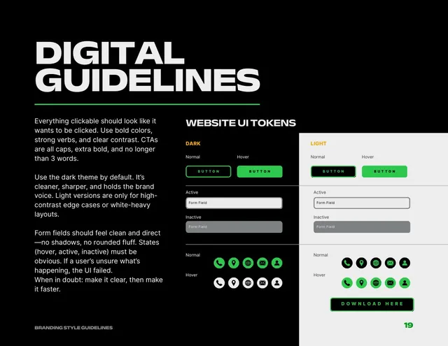 Digital guidelines page